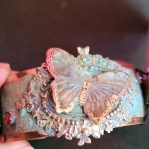 Turquoise and Gold Butterfly Bracelet